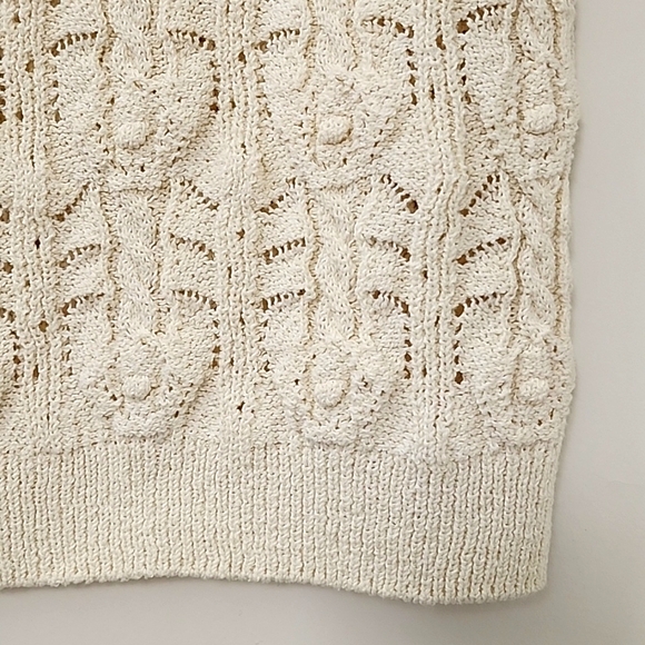 Zara Women's Knit Waistcoat Bejeweled Button Ivory Cream Vest Sz S - Picture 13 of 16